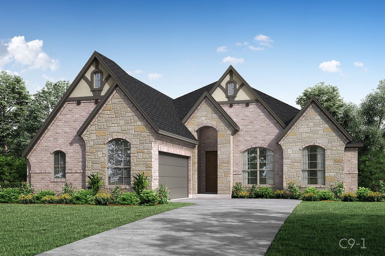 Representative exterior photo of a completed home built from the Sanford by John Houston Homes in Hayes Crossing - Phase 2, Midlothian, TX (Image 2). Representative exterior photo of a completed home built from the Sanford by John Houston Homes in Hayes Crossing - Phase 2, Midlothian, TX (Image 2).