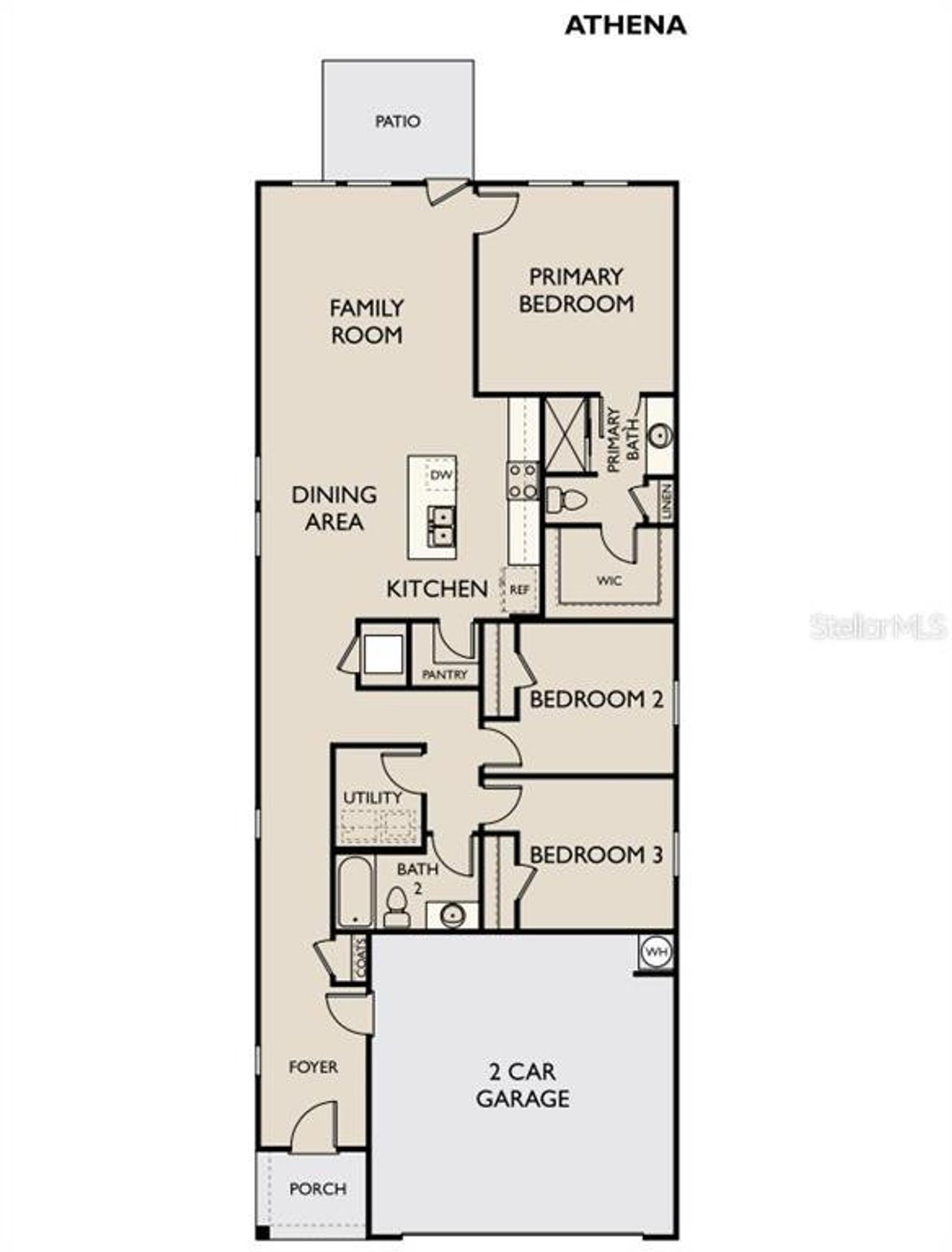 2D floor plan layout of this home in Oakfield Lakes, Parrish, FL (Image 2).