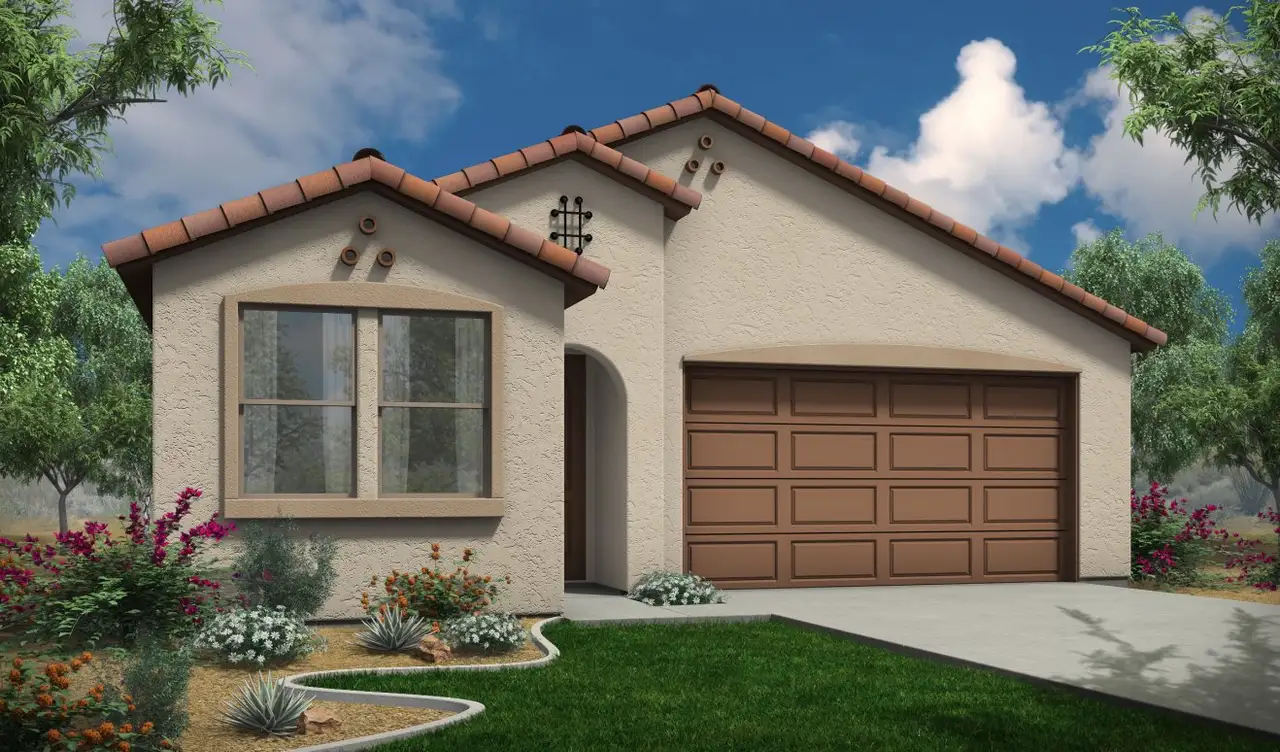 Representative exterior photo of a completed home built from the Rincon by Courtland Communities in Maple at North Copper Canyon, Surprise, AZ (Image 2). Representative exterior photo of a completed home built from the Rincon by Courtland Communities in Maple at North Copper Canyon, Surprise, AZ (Image 2).