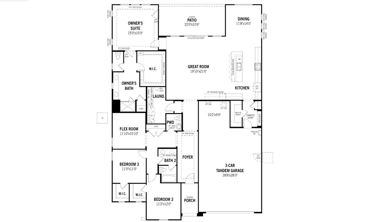 2D floor plan layout of this home in White Tank Vistas, Waddell, AZ (Image 2).