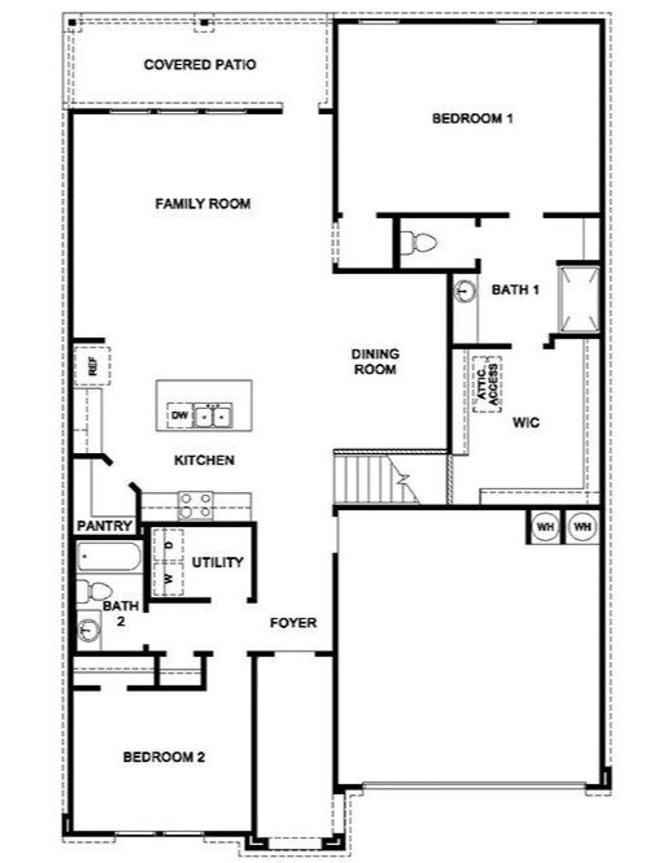 2D floor plan layout of this home in Prairie Oaks, Oak Point, TX (Image 2).
