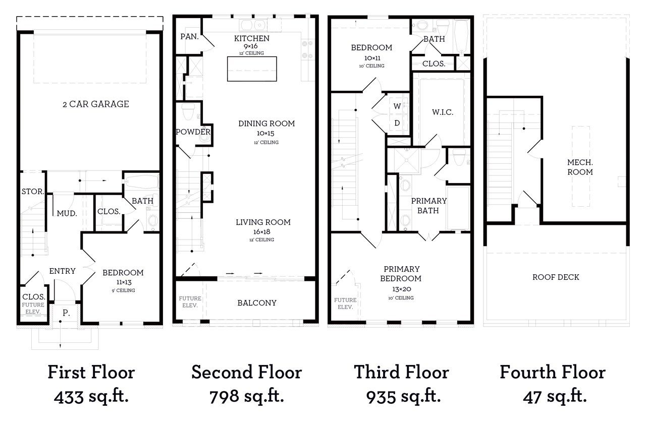 2D floor plan layout of this home in The Brownstones at East Quarter, Dallas, TX (Image 2). 2D floor plan layout of this home in The Brownstones at East Quarter, Dallas, TX (Image 2).