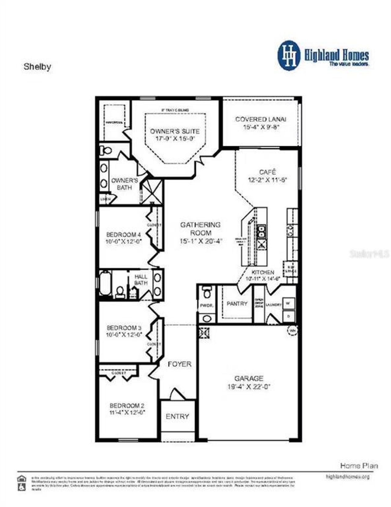 2D floor plan layout of this home in Harbor at Lake Henry - Single-Family Homes, Winter Haven, FL (Image 2).