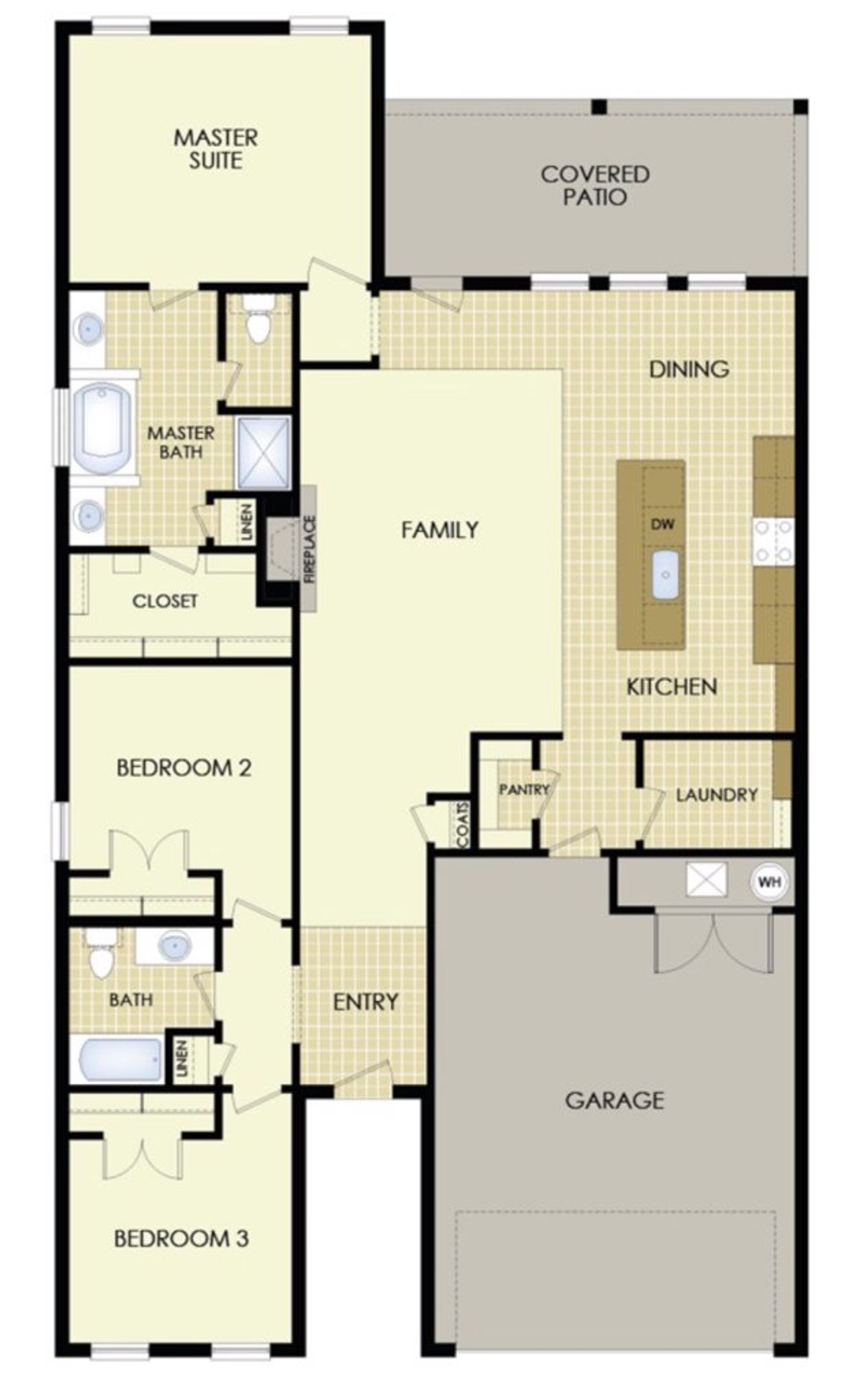 2D floor plan layout for the The Arabian by Wyldewood Homes in Washington Meadows, Sherman, TX (Image 2). 2D floor plan layout for the The Arabian by Wyldewood Homes in Washington Meadows, Sherman, TX (Image 2).