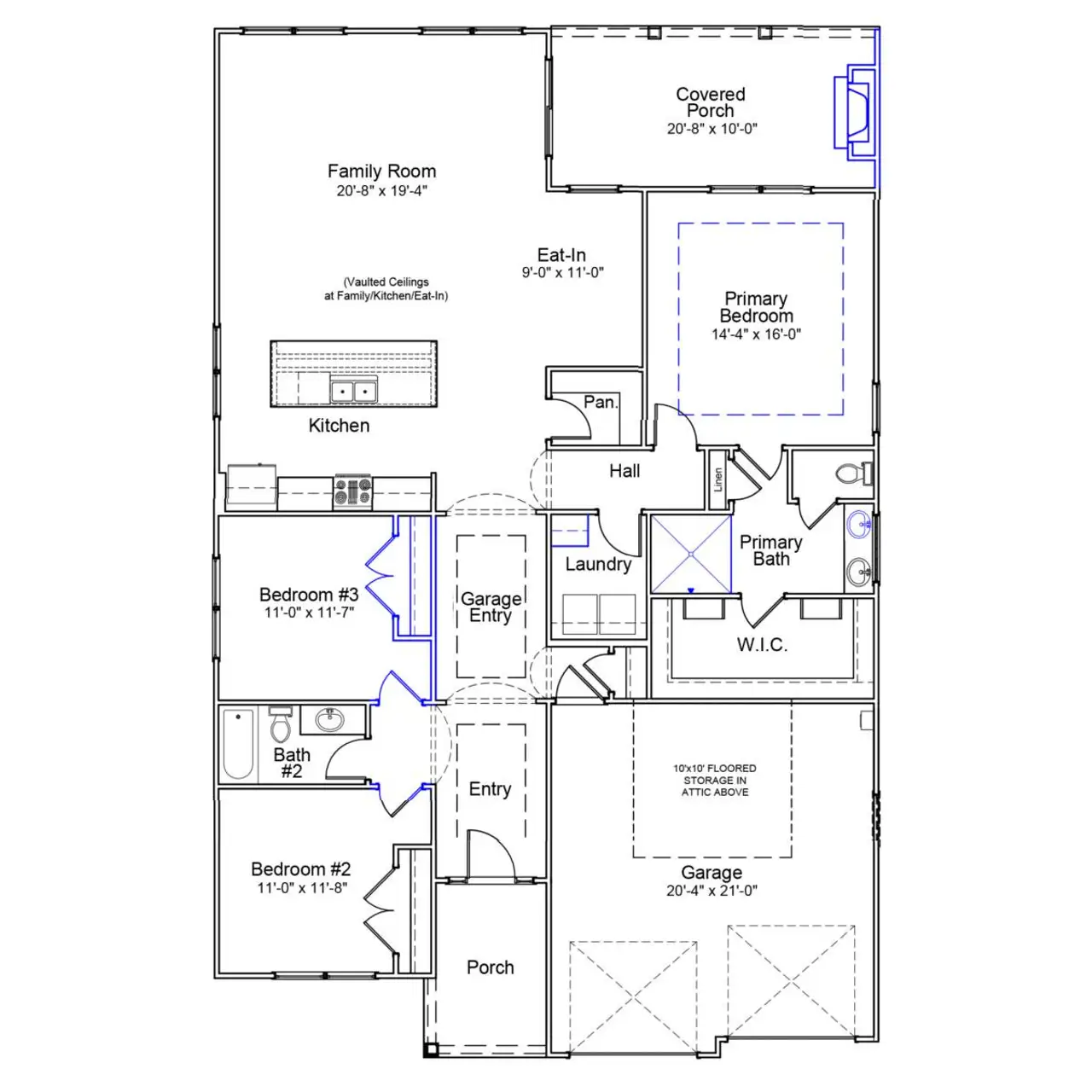 2D floor plan layout of this home in Grand Park, Leland, NC (Image 2). 2D floor plan layout of this home in Grand Park, Leland, NC (Image 2).