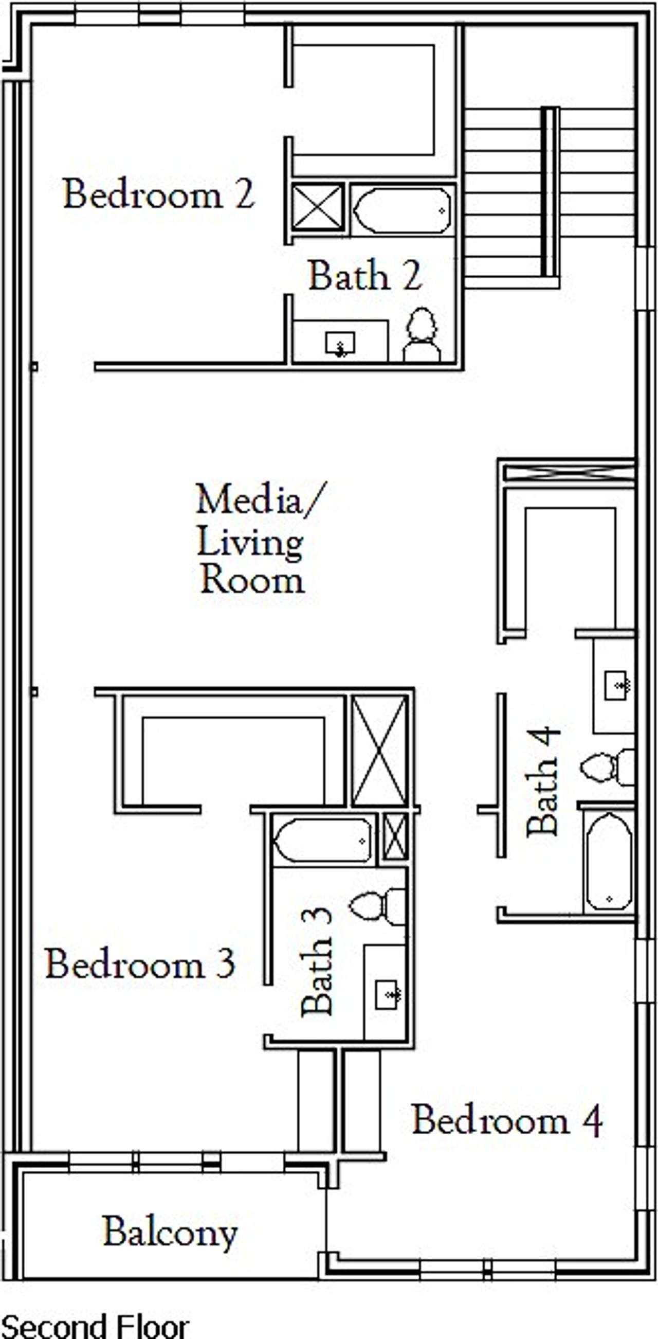 2D floor plan layout for the The Home Run by Coventry Homes in Townhomes at Ballpark, Arlington, TX (Image 2). 2D floor plan layout for the The Home Run by Coventry Homes in Townhomes at Ballpark, Arlington, TX (Image 2).