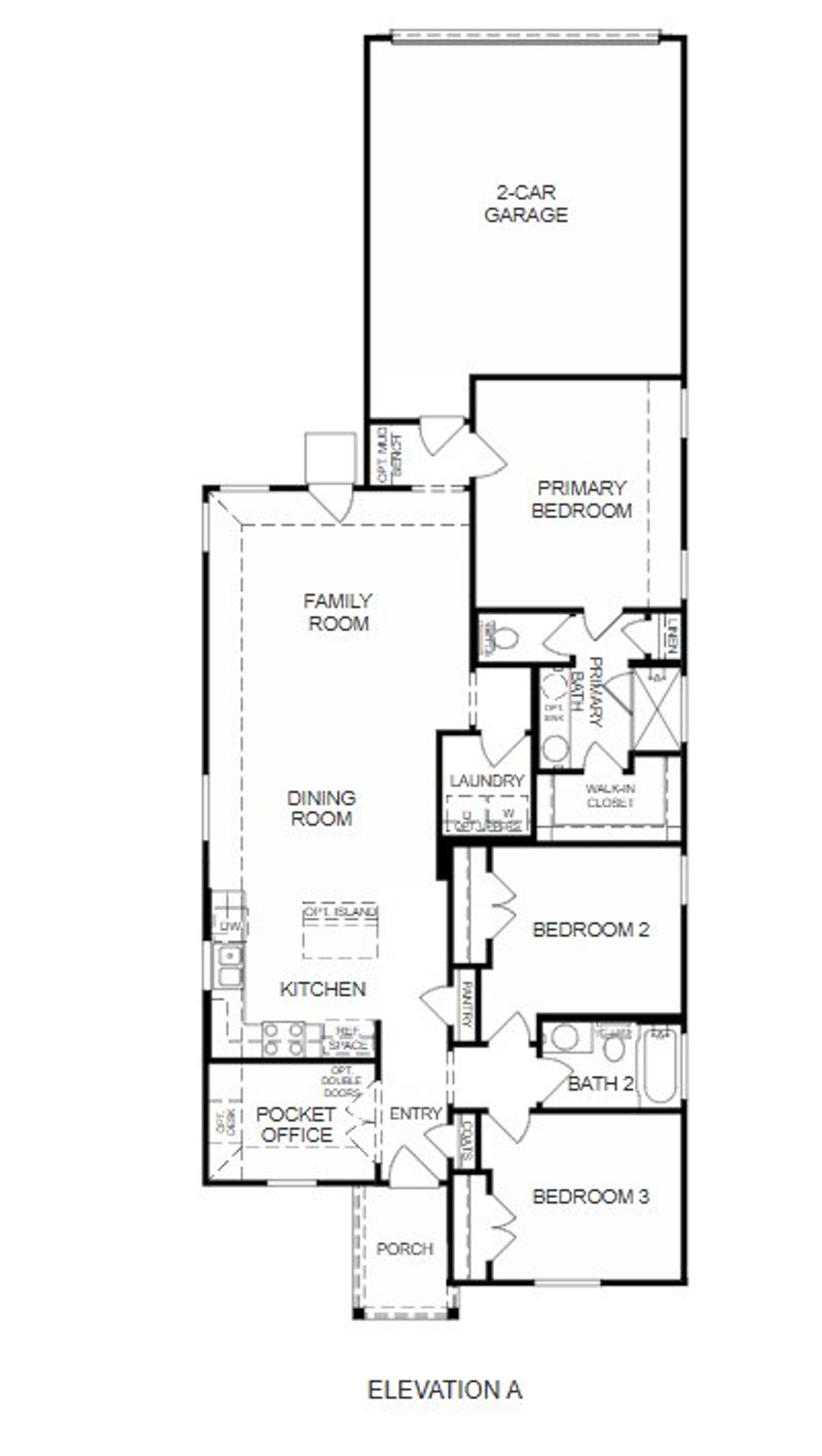 2D floor plan layout of this home in Sage Hollow, Kyle, TX (Image 2).