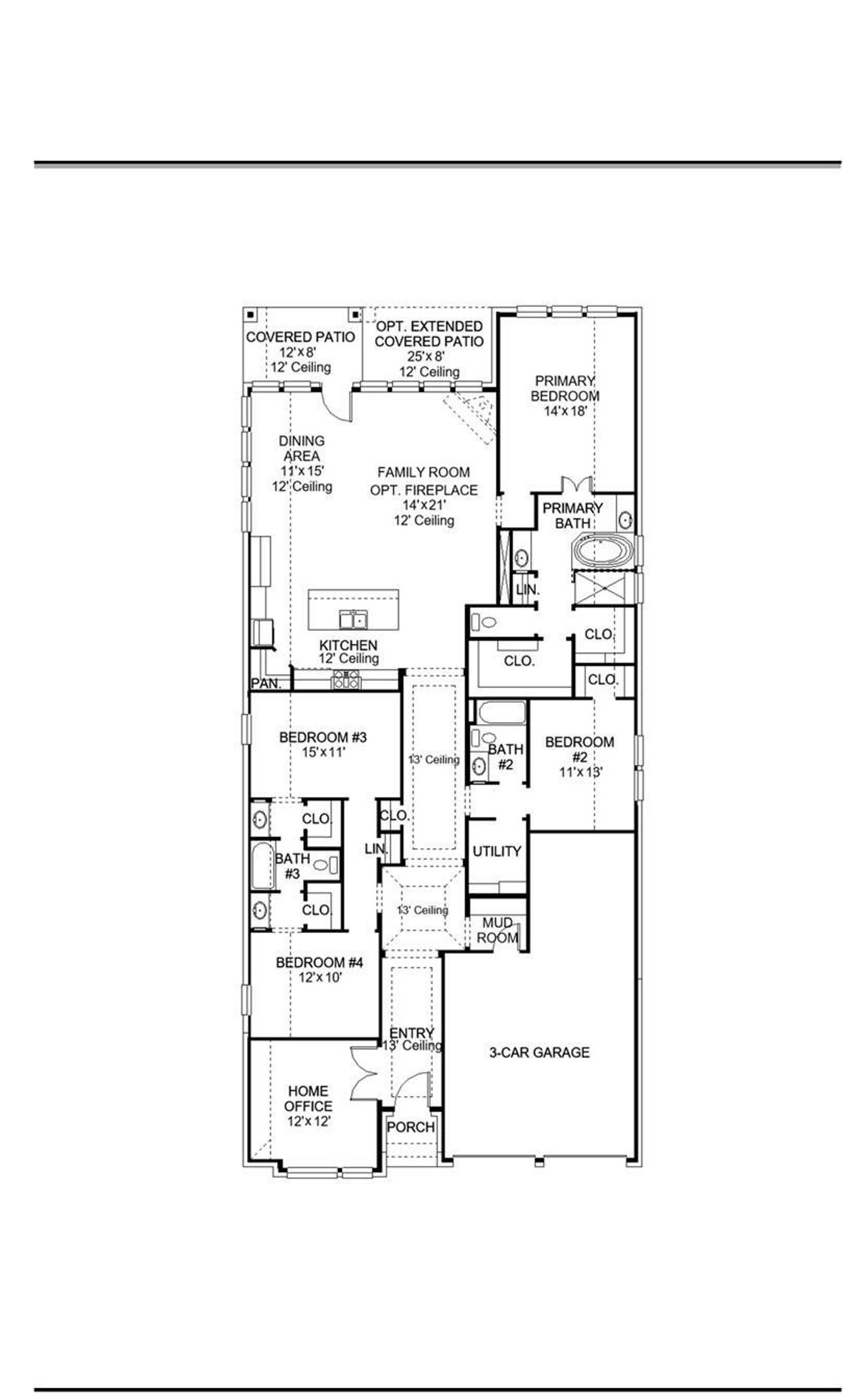 2D floor plan layout of this home in Candela South, Richmond, TX (Image 2).