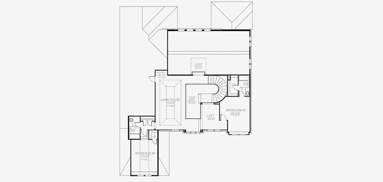 2D floor plan layout of this home in Star Trail 76', Prosper, TX (Image 2).