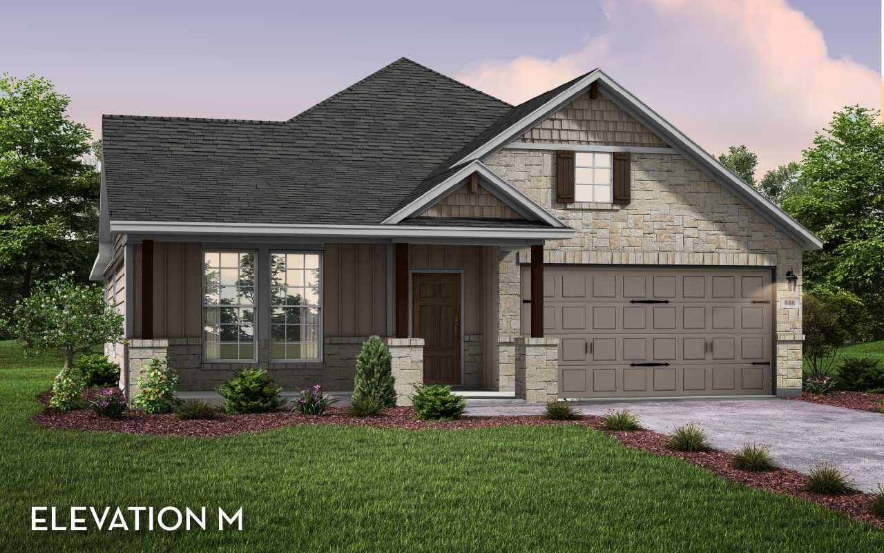 Representative exterior photo of a completed home built from the Glenwood by CastleRock Communities in Santa Rita Ranch, Liberty Hill, TX (Image 2). Representative exterior photo of a completed home built from the Glenwood by CastleRock Communities in Santa Rita Ranch, Liberty Hill, TX (Image 2).