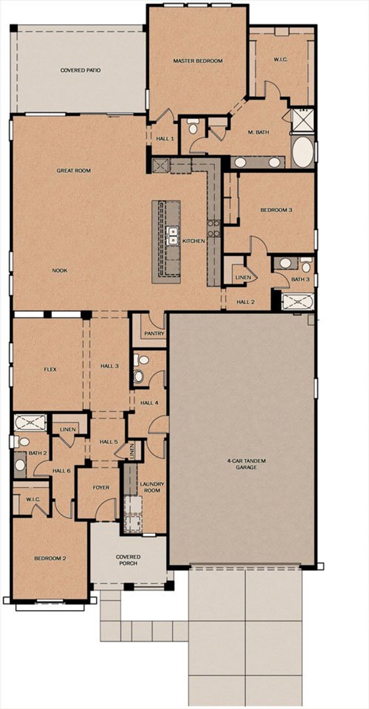 2D floor plan layout of this home in North Shore at Enclave, Litchfield Park, AZ (Image 2).