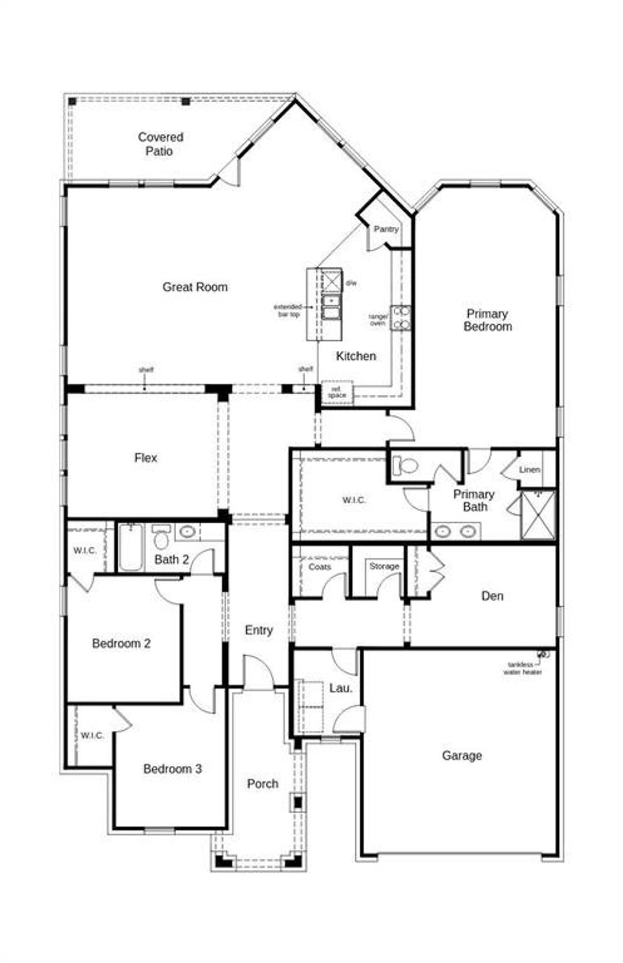 2D floor plan layout of this home in The Preserve Estates, Justin, TX (Image 2). 2D floor plan layout of this home in The Preserve Estates, Justin, TX (Image 2).