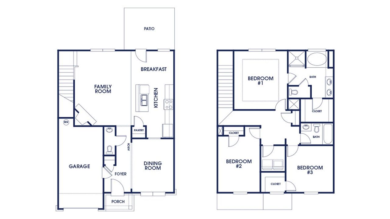 2D floor plan layout of this home in Bellemeade Landing, Augusta, GA (Image 2).