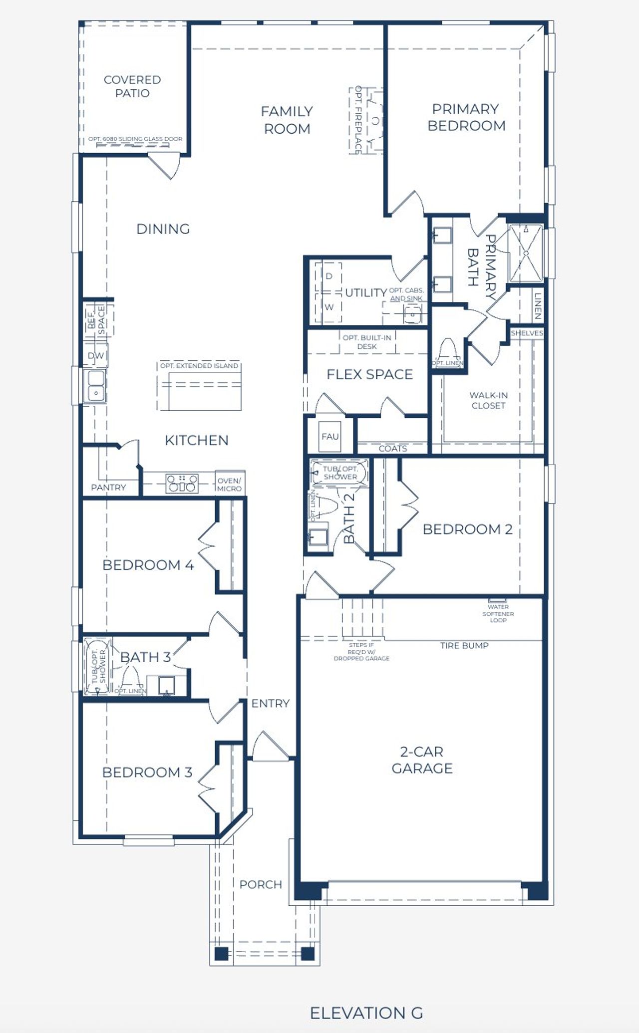 2D floor plan layout of this home in Sage Hollow, Kyle, TX (Image 2).