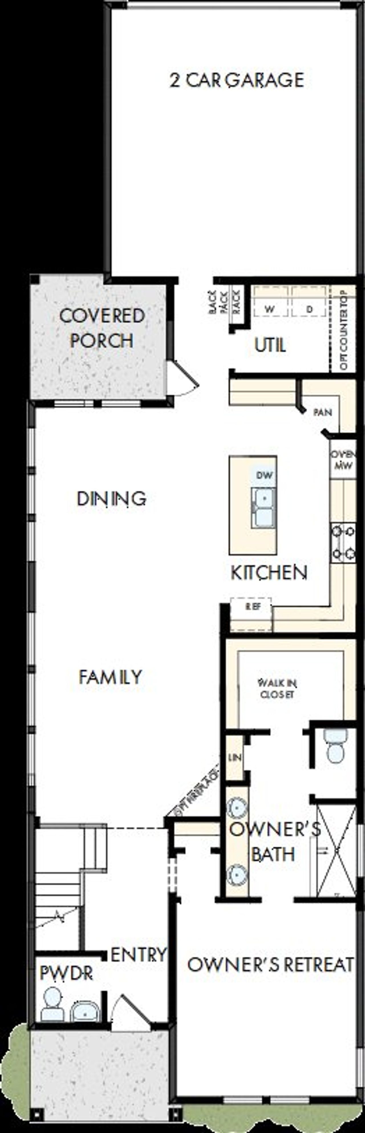 2D floor plan layout of this home in Karis - Cottage Series, Crowley, TX (Image 2).
