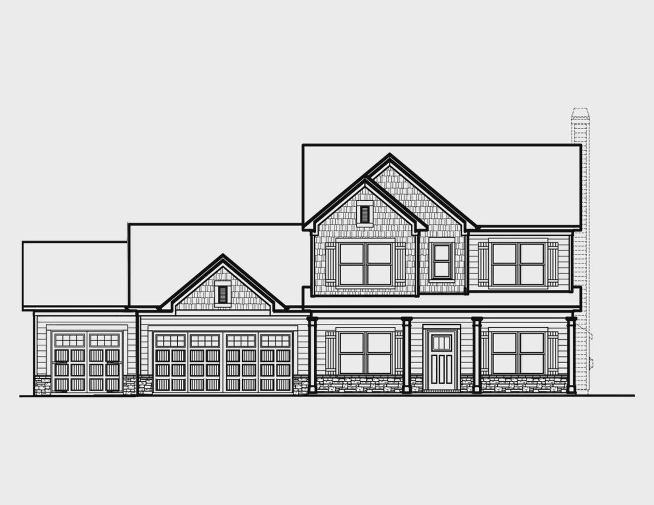 Exterior rendering of this home design in Woodland Hills, Loganville, GA (Image 2). Exterior rendering of this home design in Woodland Hills, Loganville, GA (Image 2).