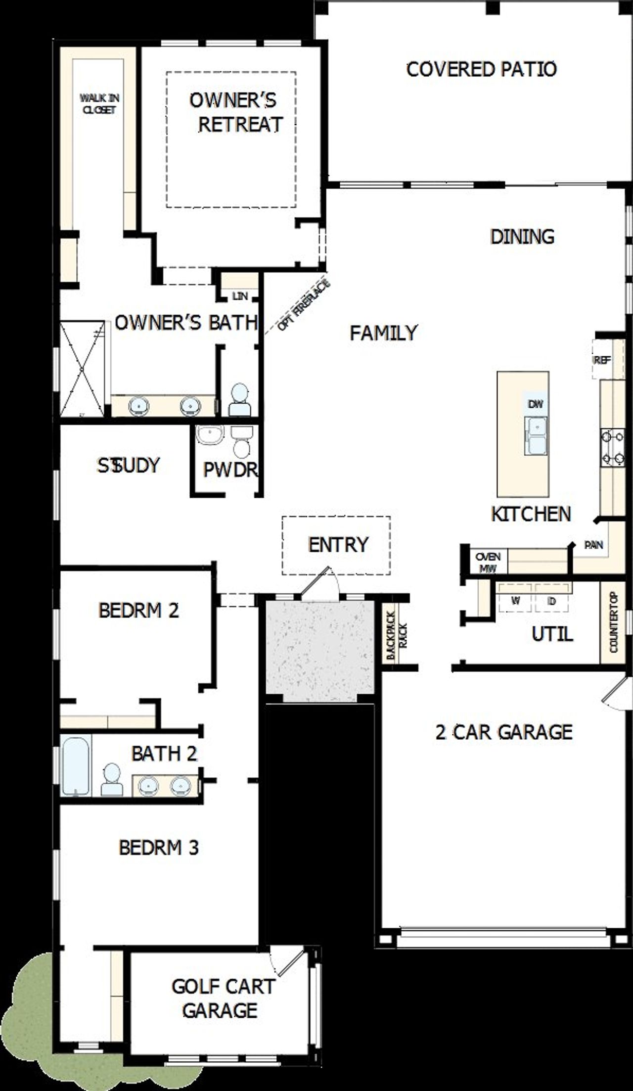 2D floor plan layout of this home in Skyline at Verrado Regent Hills, Buckeye, AZ (Image 2).