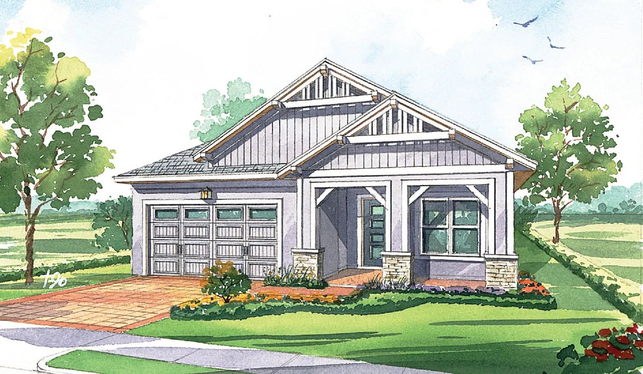 Representative exterior photo of a completed home built from the Cocoa by Jones Homes USA in Twin Lakes, St. Cloud, FL (Image 2).