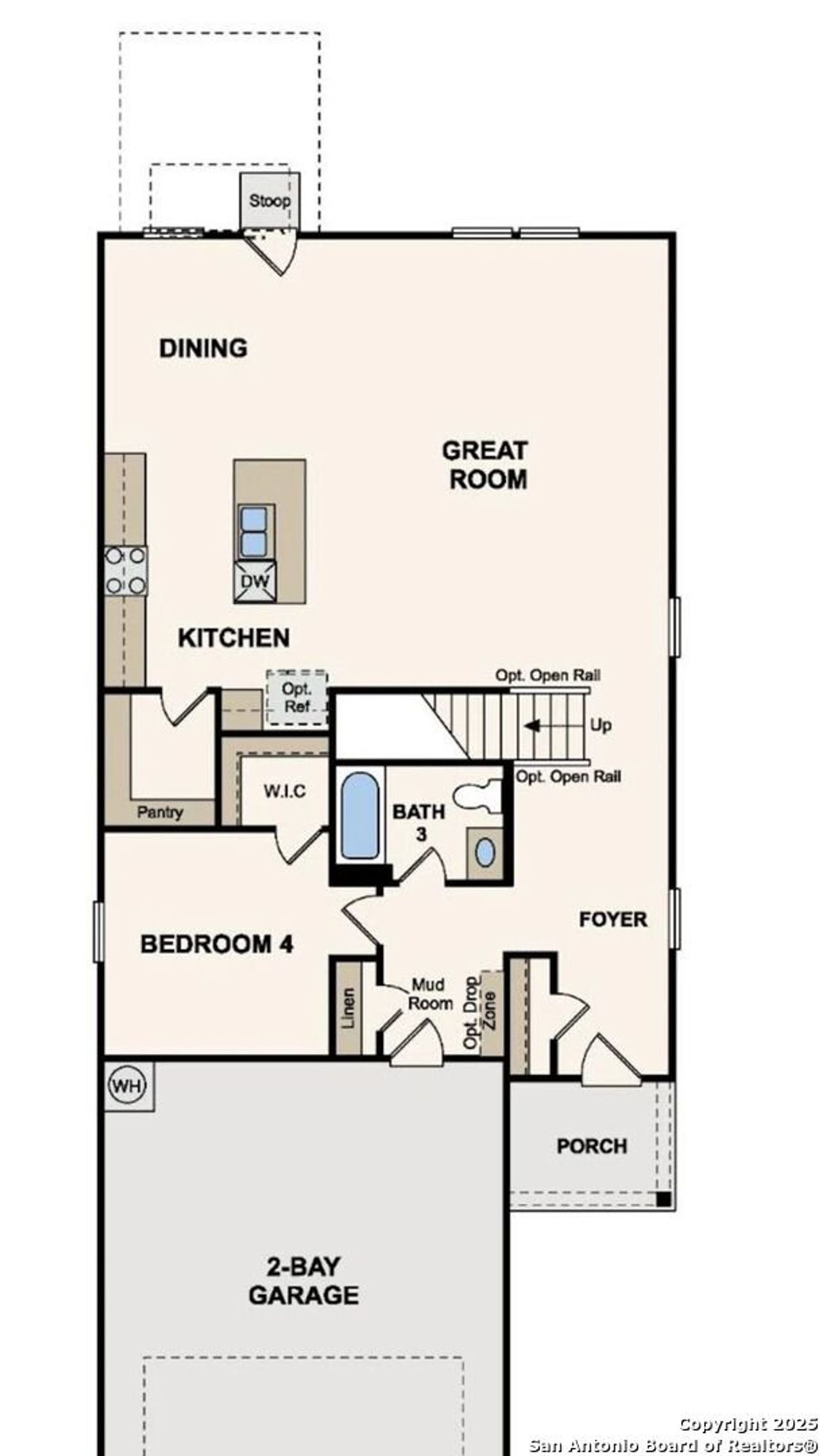2D floor plan layout of this home in Millican Grove, San Antonio, TX (Image 2). 2D floor plan layout of this home in Millican Grove, San Antonio, TX (Image 2).