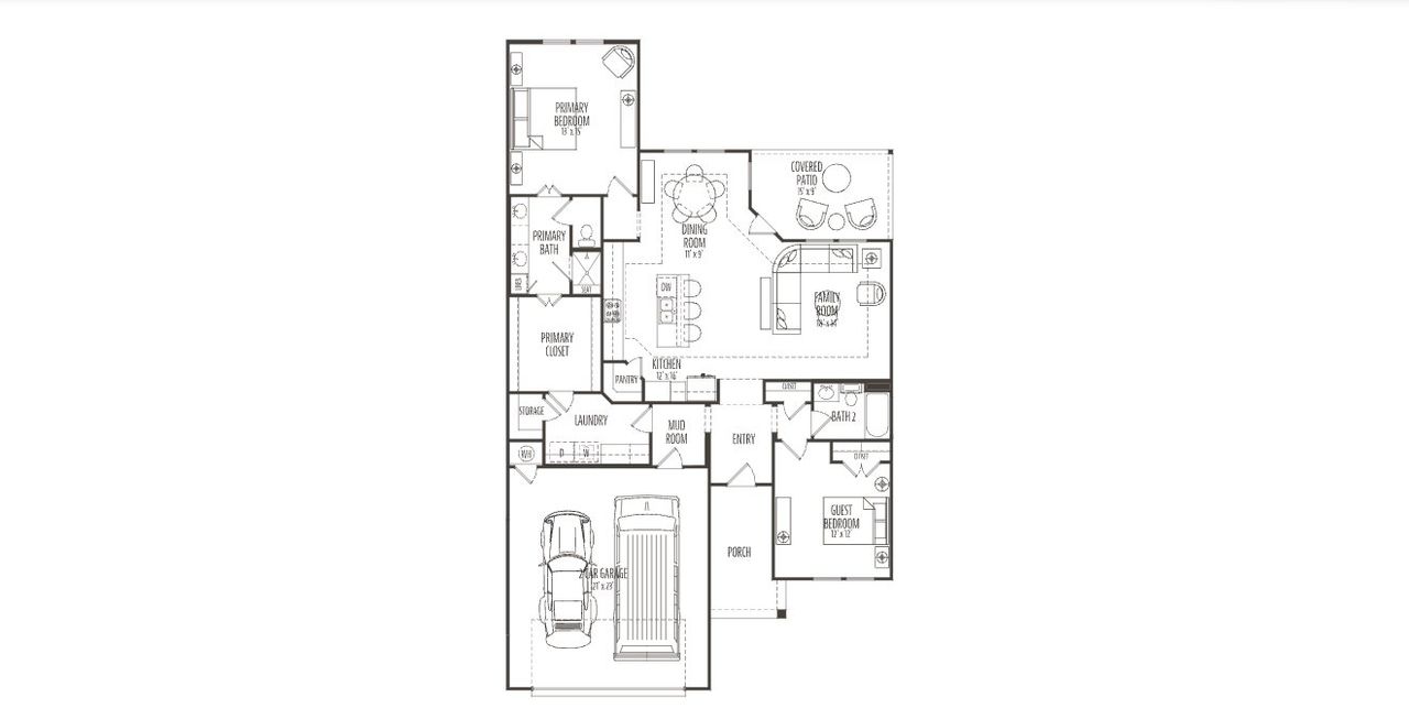 2D floor plan layout for the Salerno by Epcon Communities in Ladera Prosper, Prosper, TX (Image 2).