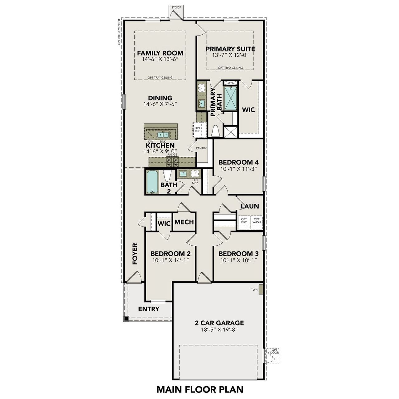 2D floor plan layout for the The Colorado F by Davidson Homes LLC in Spring Branch Crossing, Conroe, TX (Image 2). 2D floor plan layout for the The Colorado F by Davidson Homes LLC in Spring Branch Crossing, Conroe, TX (Image 2).