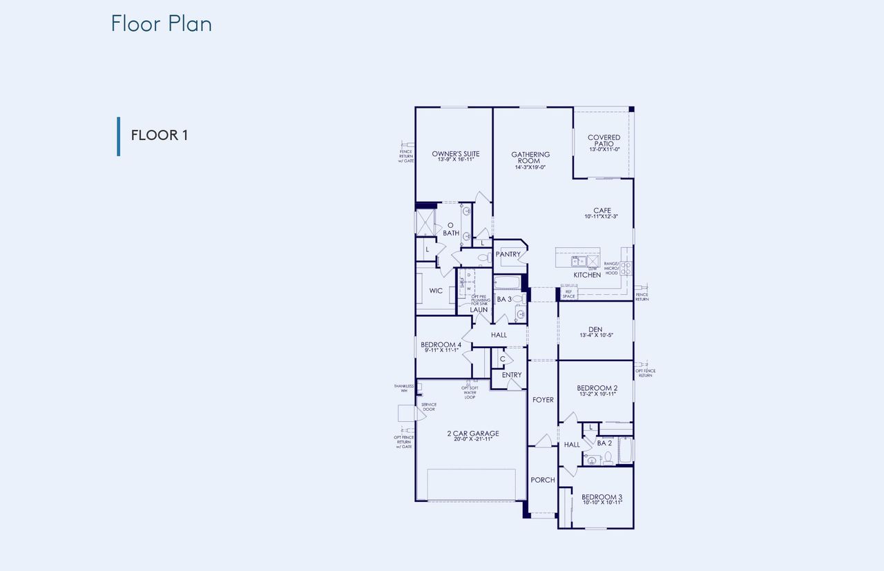 2D floor plan layout of this home in El Cidro, Goodyear, AZ (Image 2).
