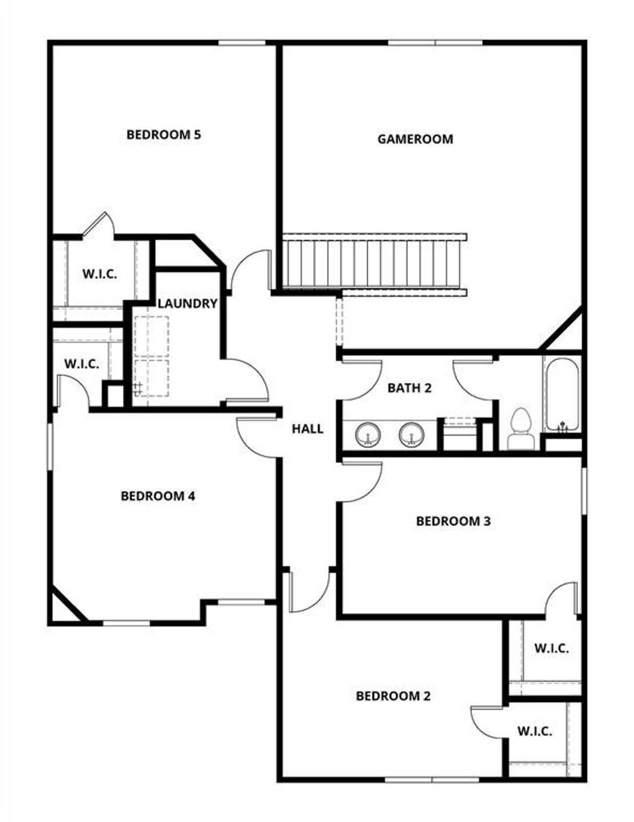 2D floor plan layout of this home in Creekside Estates, Terrell, TX (Image 2).