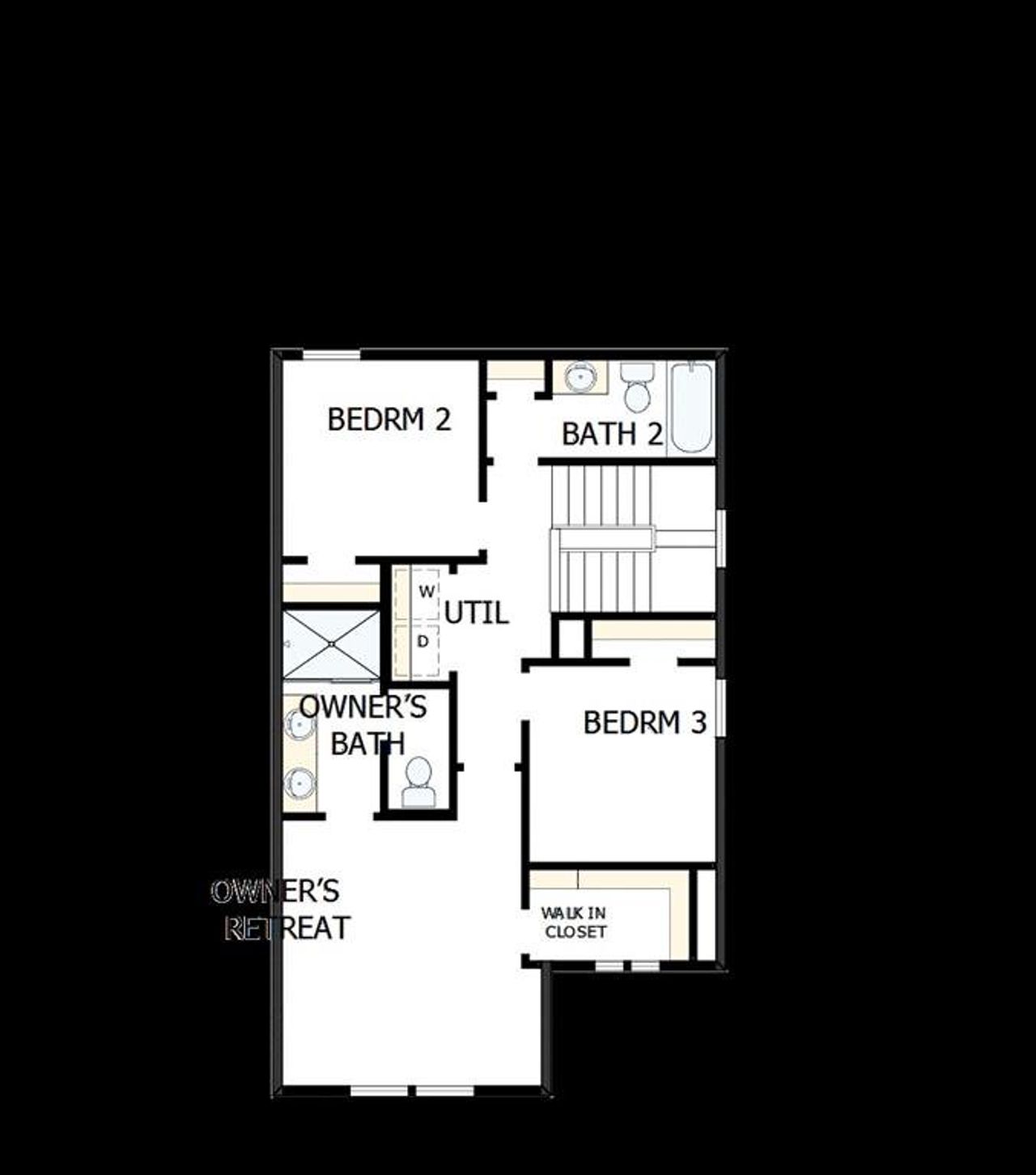 2D floor plan layout of this home in Painted Tree Woodland West – Cottages, McKinney, TX (Image 2). 2D floor plan layout of this home in Painted Tree Woodland West – Cottages, McKinney, TX (Image 2).