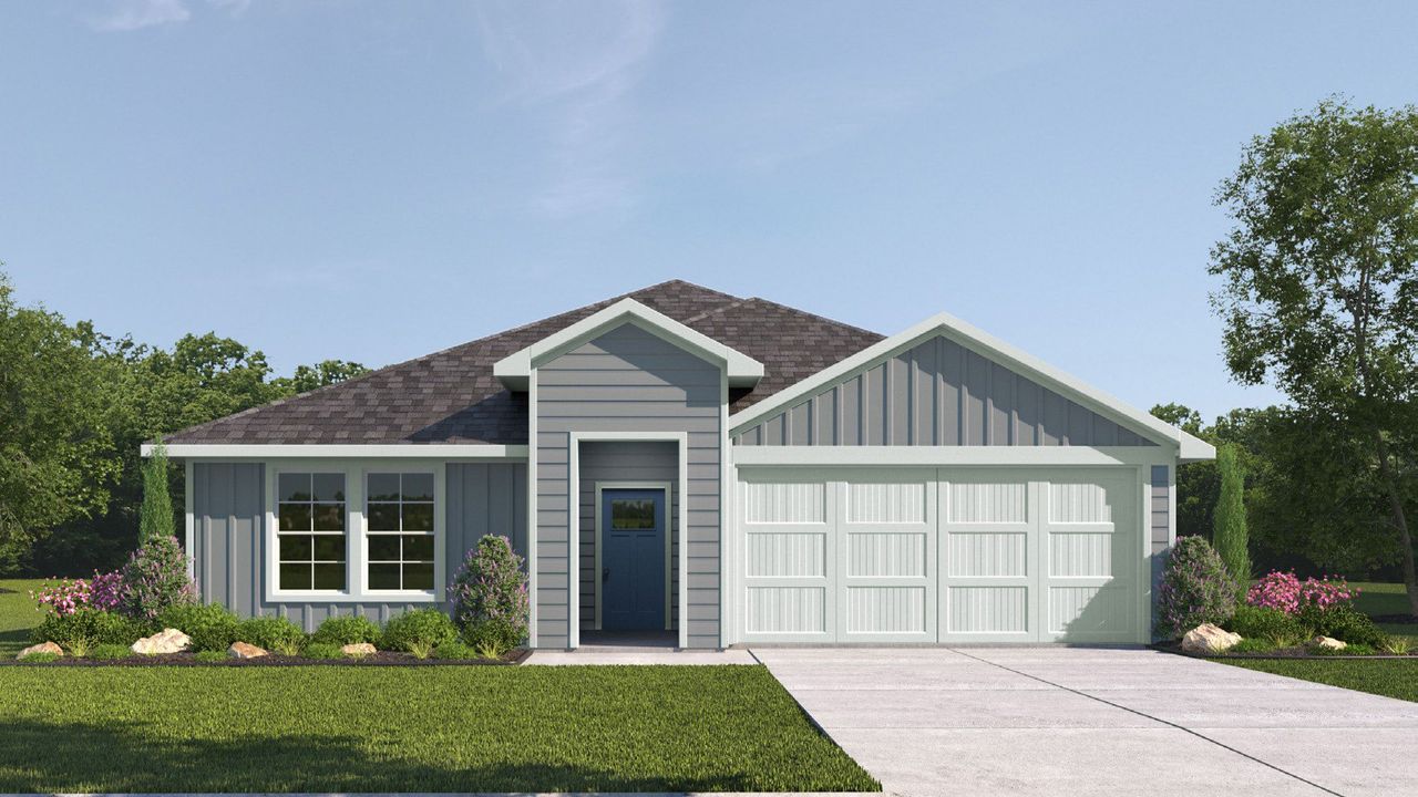 Representative exterior photo of a completed home built from the Kingston by D.R. Horton in Holly Ridge, Rosenberg, TX (Image 2). Representative exterior photo of a completed home built from the Kingston by D.R. Horton in Holly Ridge, Rosenberg, TX (Image 2).