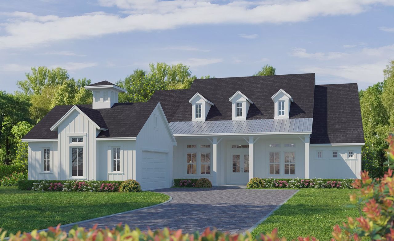 Representative exterior photo of a completed home built from the Egret VIII - Pinnacle Series | 80' Wide Lots by ICI Homes in Amelia National, Fernandina Beach, FL (Image 2).