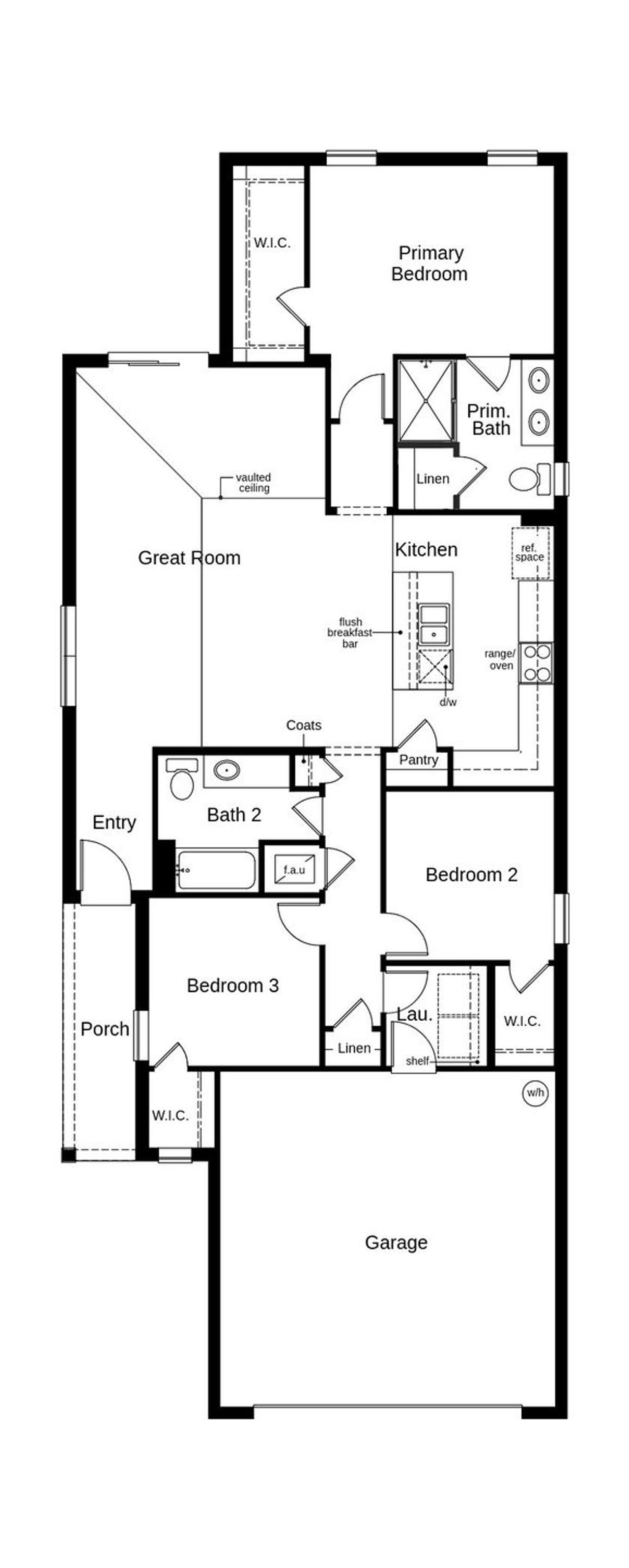 2D floor plan layout of this home in Pepper Grove I, Palmetto, FL (Image 2).