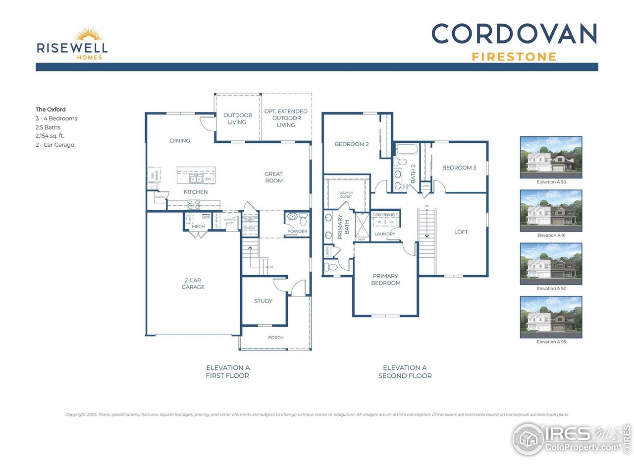 2D floor plan layout of this home in Cordovan, Longmont, CO (Image 2).