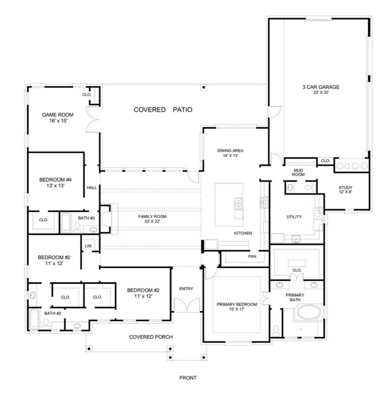 2D floor plan layout for the 3301 by Faircroft Homes in Arborwood, Waller, TX (Image 2). 2D floor plan layout for the 3301 by Faircroft Homes in Arborwood, Waller, TX (Image 2).