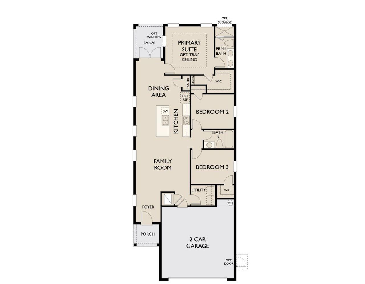 2D floor plan layout for the Camden by Ashton Woods in Catamaran Cove Signature, Rockledge, FL (Image 2).