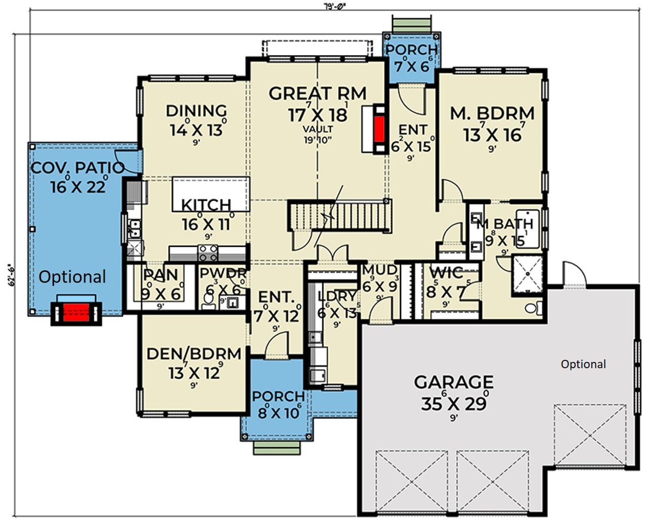 2D floor plan layout for the The Ashley by Remington Custom Homes in Rancho Ladera, Aledo, TX (Image 2). 2D floor plan layout for the The Ashley by Remington Custom Homes in Rancho Ladera, Aledo, TX (Image 2).