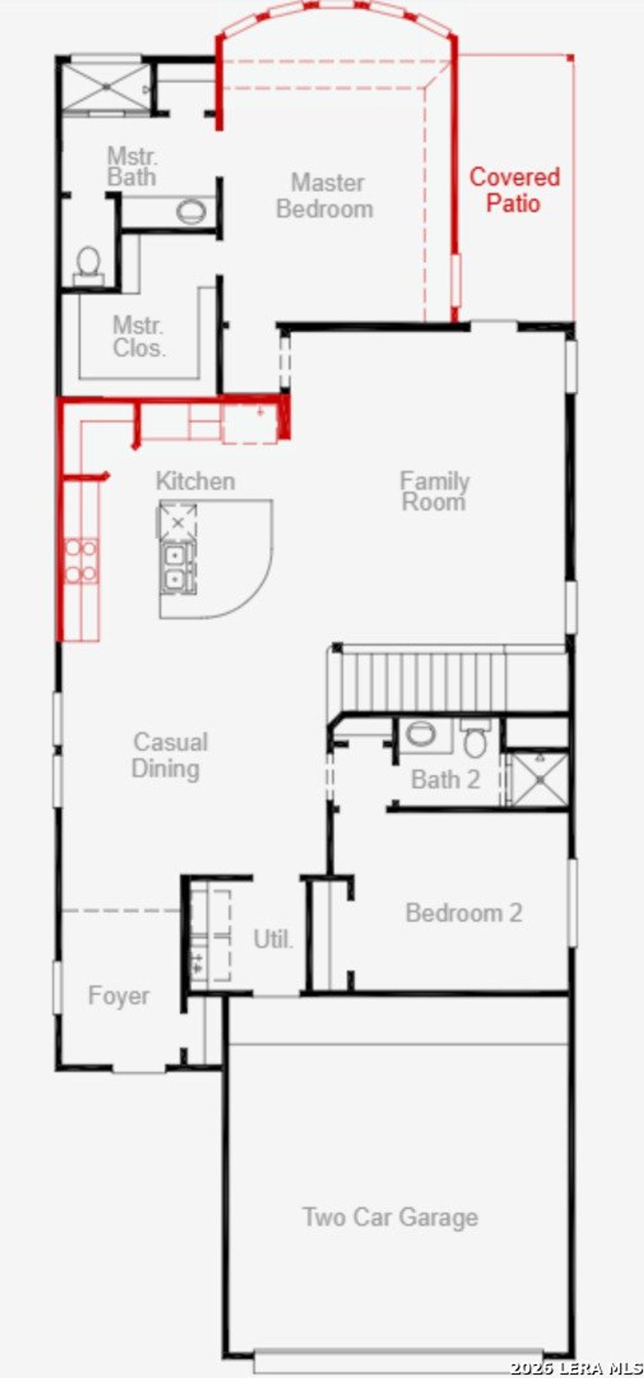2D floor plan layout of this home in Stillwater Ranch, San Antonio, TX (Image 2).