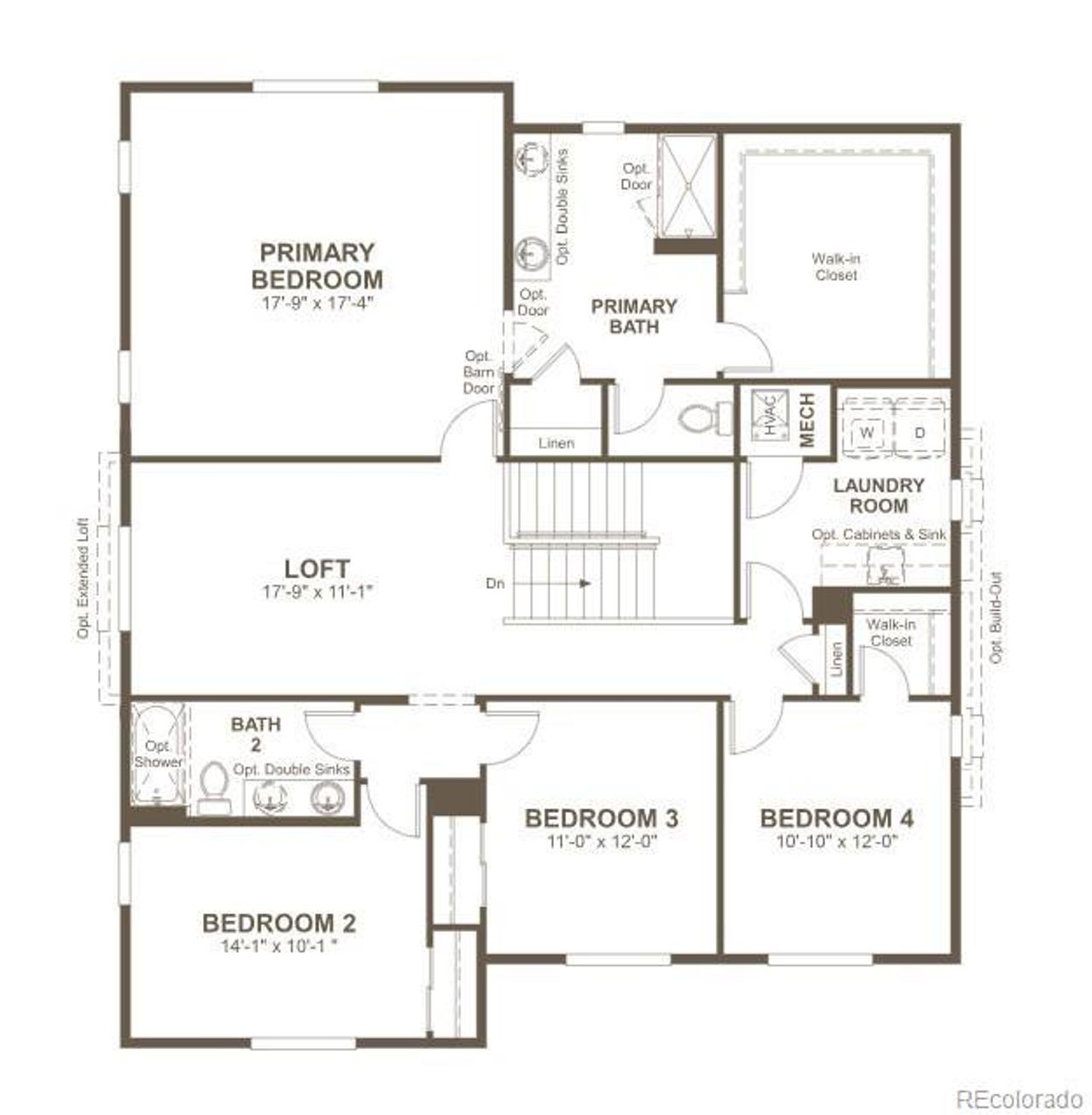 2D floor plan layout of this home in Fossil Creek, Windsor, CO (Image 2).
