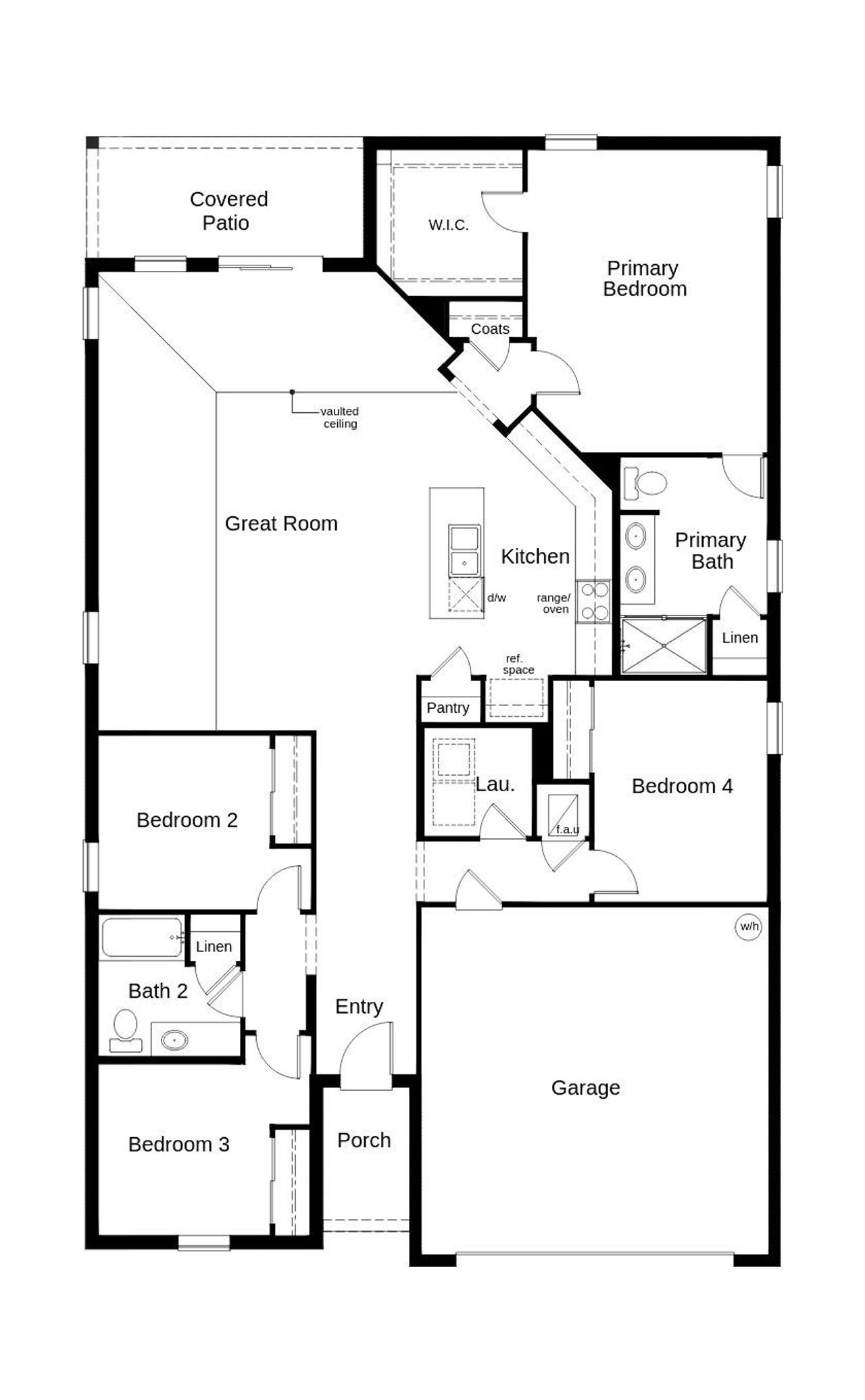 2D floor plan layout of this home in Pepper Grove II, Palmetto, FL (Image 2).