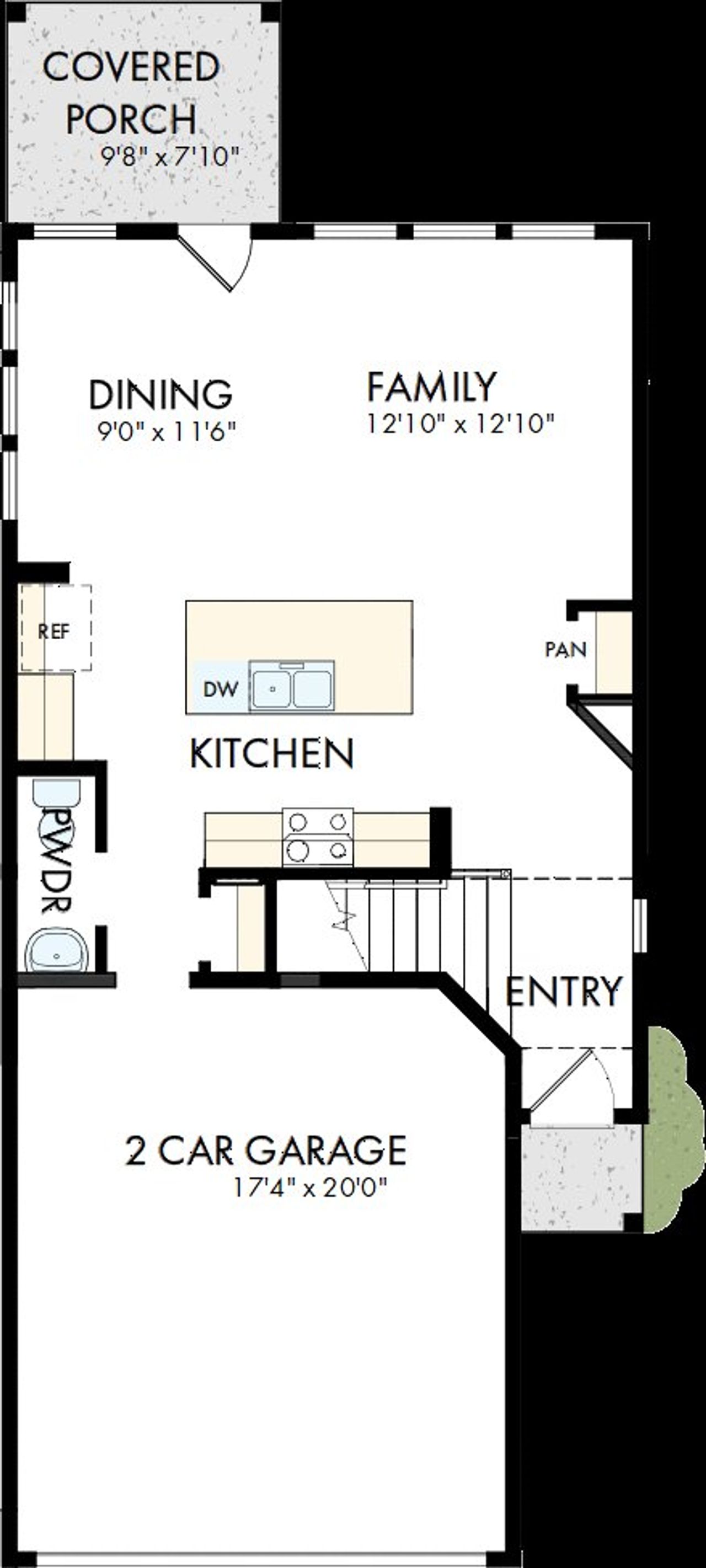 2D floor plan layout of this home in Double Creek Crossing, Round Rock, TX (Image 2).