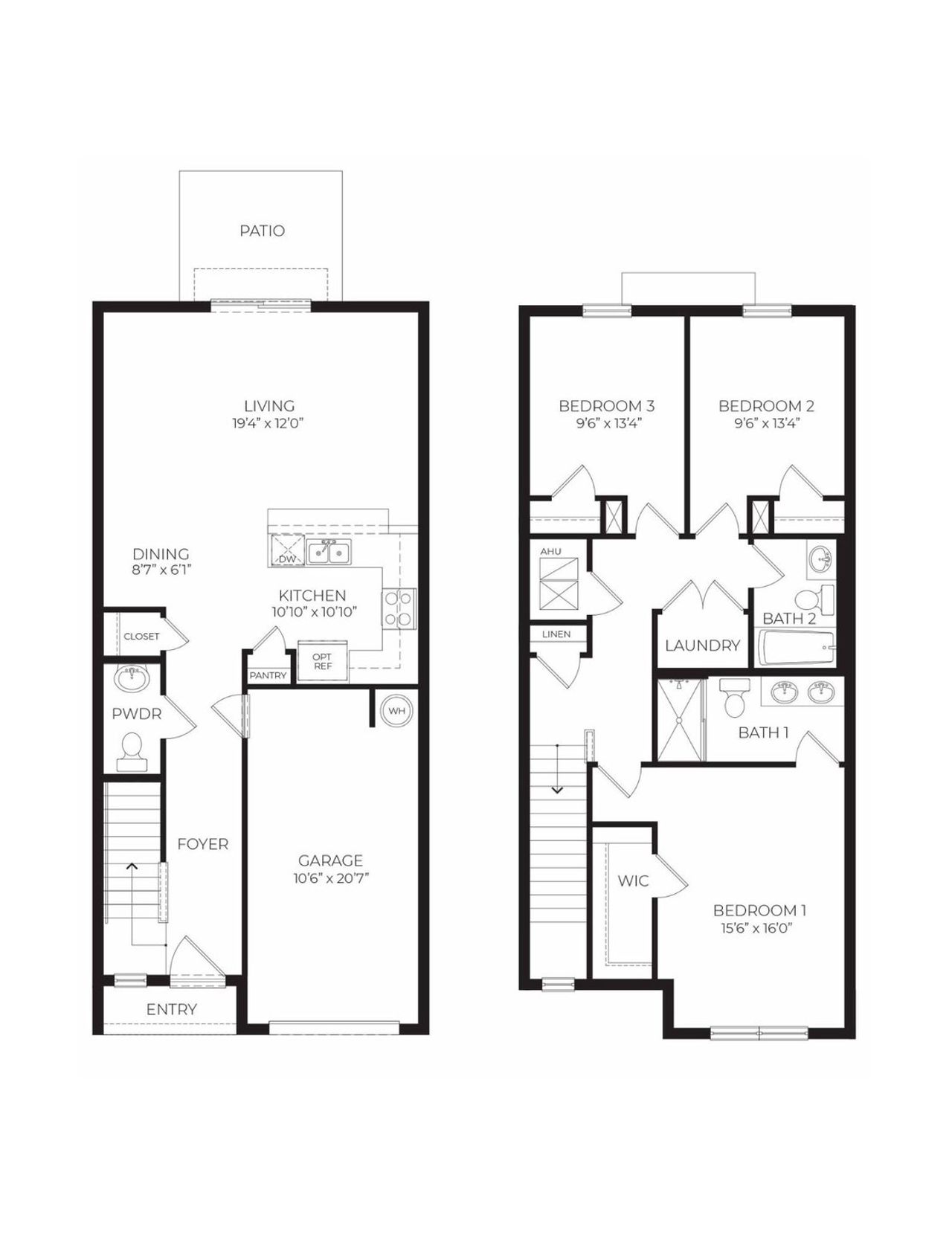 2D floor plan layout of this home in Evergreen Park, Kissimmee, FL (Image 2).