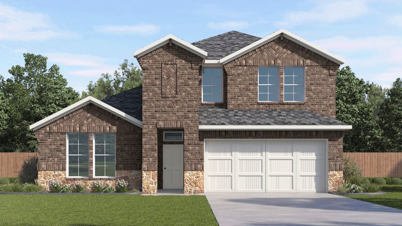 Representative exterior photo of a completed home built from the Rosebud by D.R. Horton in Morning Ridge, Princeton, TX (Image 2).