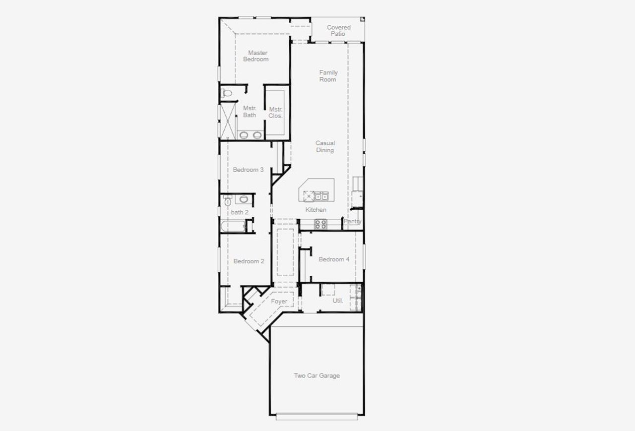 2D floor plan layout of this home in Heartland 40', Crandall, TX (Image 2).