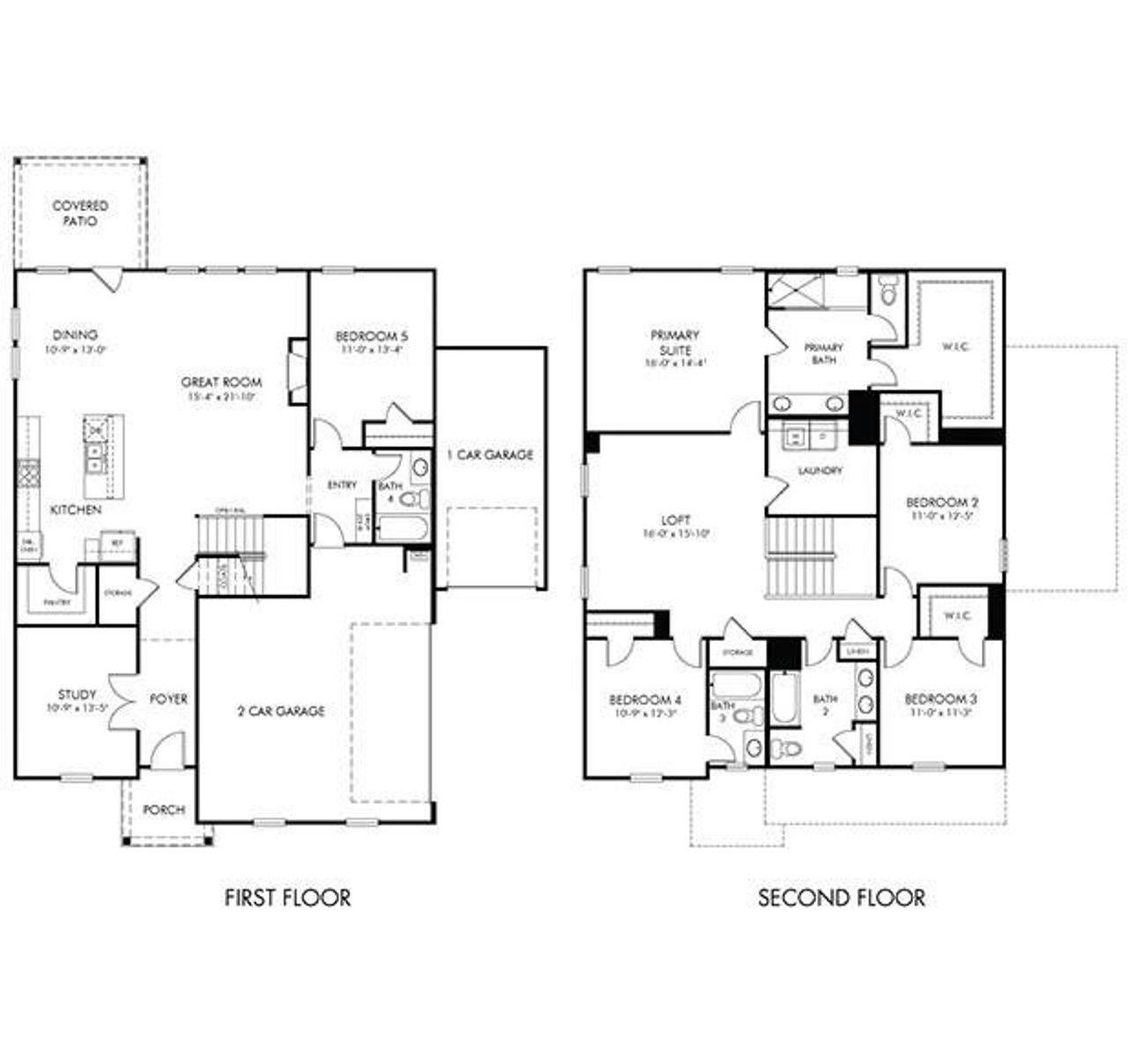 2D floor plan layout of this home in River Pointe, Monroe, GA (Image 2). 2D floor plan layout of this home in River Pointe, Monroe, GA (Image 2).