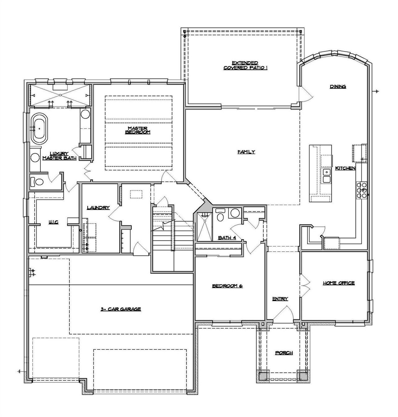 2D floor plan layout of this home in Santa Rita Ranch, Liberty Hill, TX (Image 2).