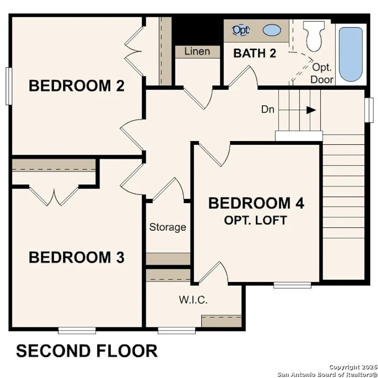 2D floor plan layout of this home in Applewhite Meadows, San Antonio, TX (Image 2).