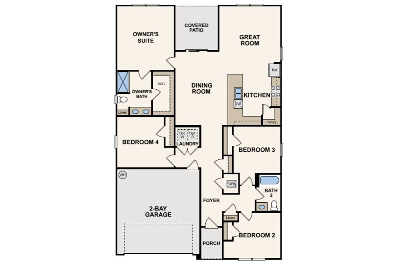 2D floor plan layout for the Rosemont by Century Complete in Lakewood Ridge, Shelby, NC (Image 2). 2D floor plan layout for the Rosemont by Century Complete in Lakewood Ridge, Shelby, NC (Image 2).