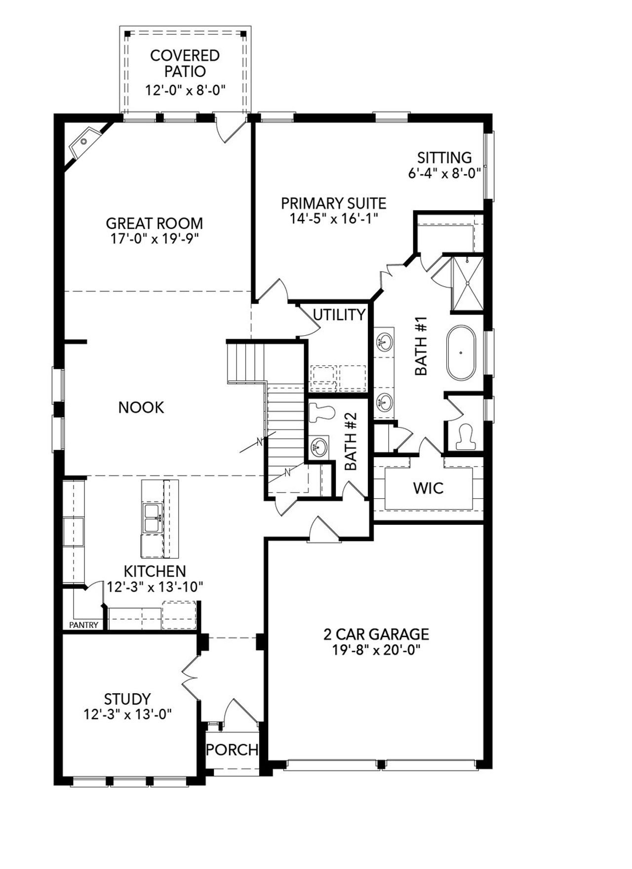 2D floor plan layout of this home in Country Lakes, Denton, TX (Image 2).