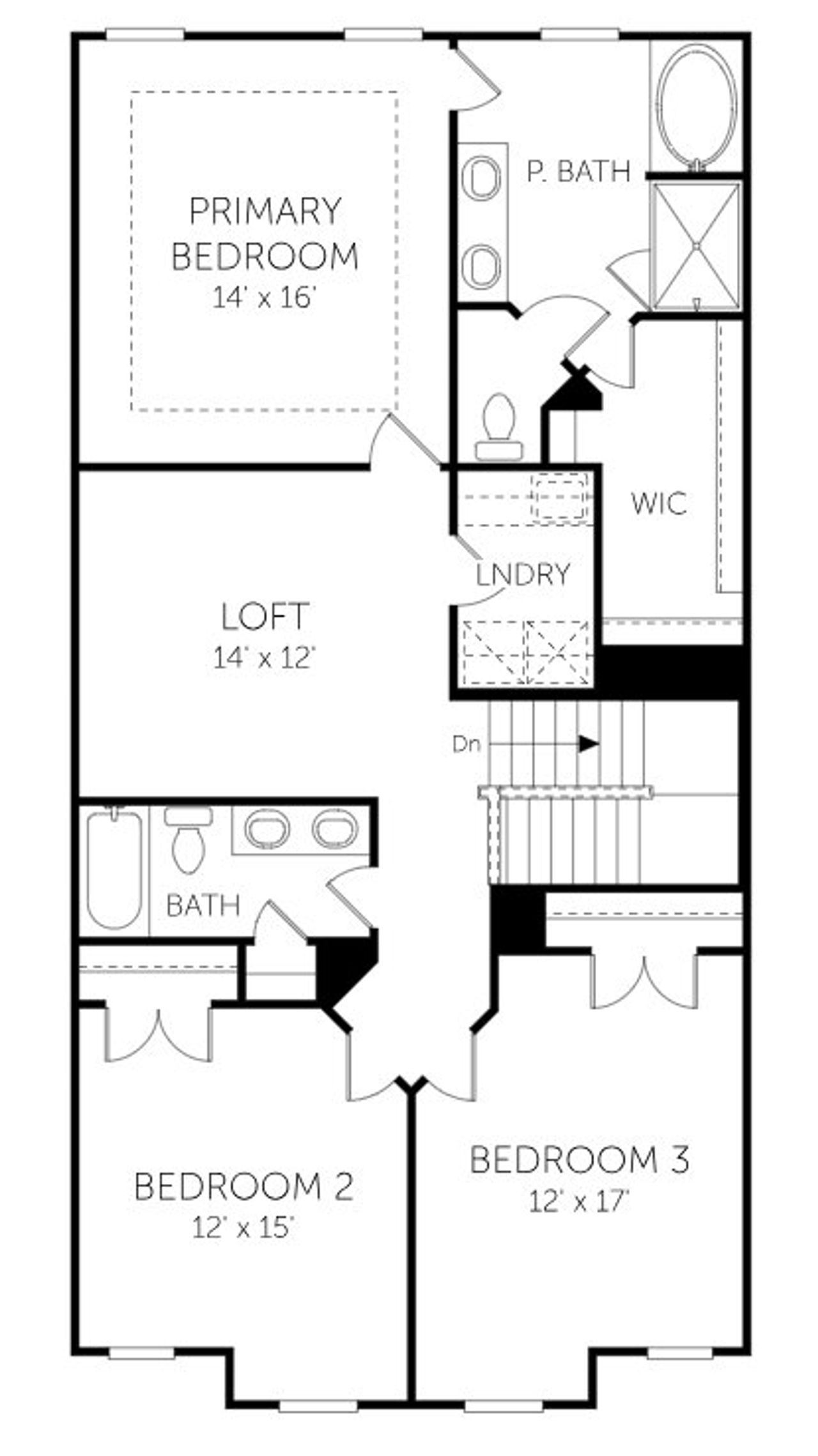2D floor plan layout for the Kinston by Dream Finders Homes in Barrington, Zebulon, NC (Image 2). 2D floor plan layout for the Kinston by Dream Finders Homes in Barrington, Zebulon, NC (Image 2).