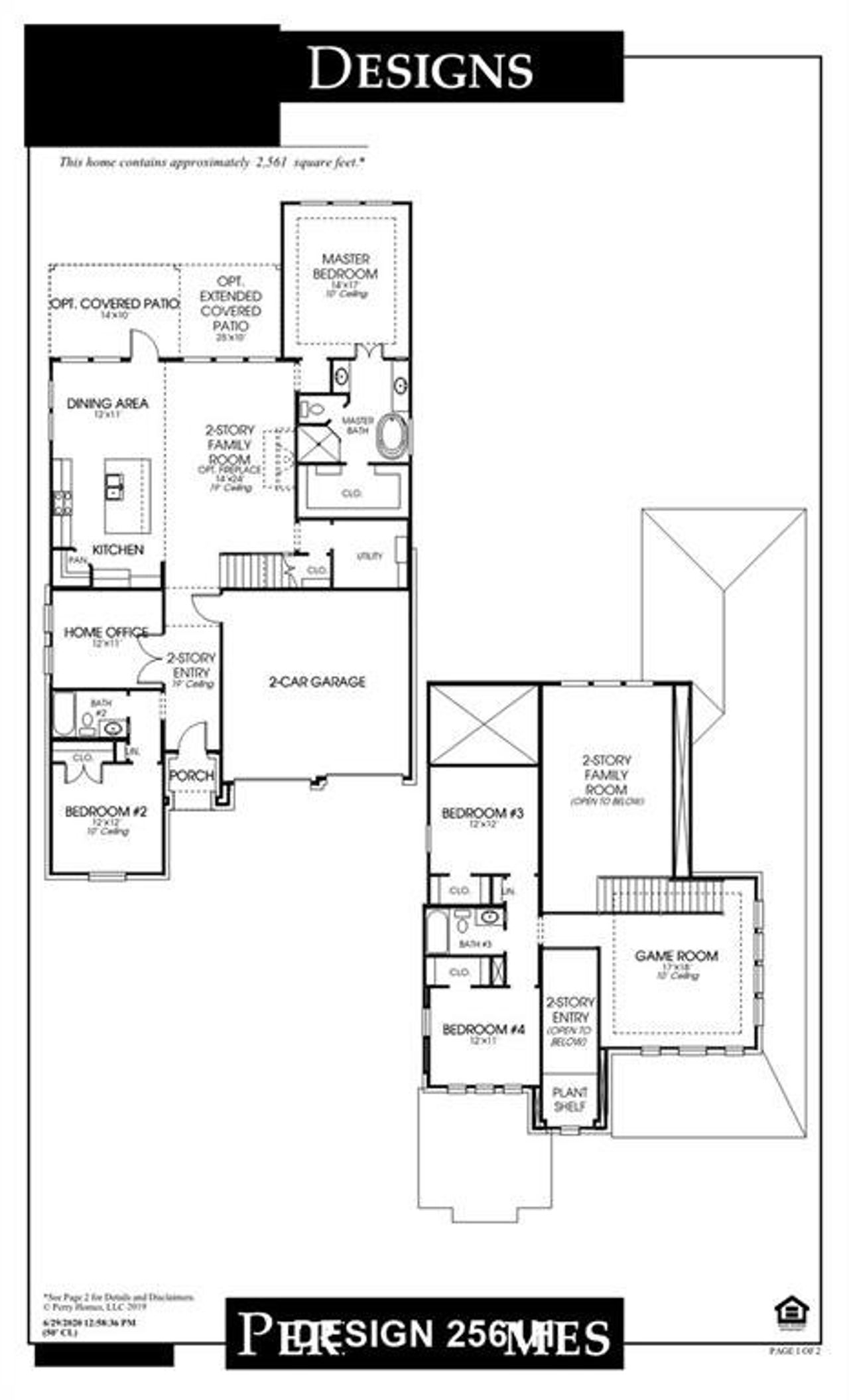 2D floor plan layout of this home in Sweetgrass 50', Haslet, TX (Image 2).