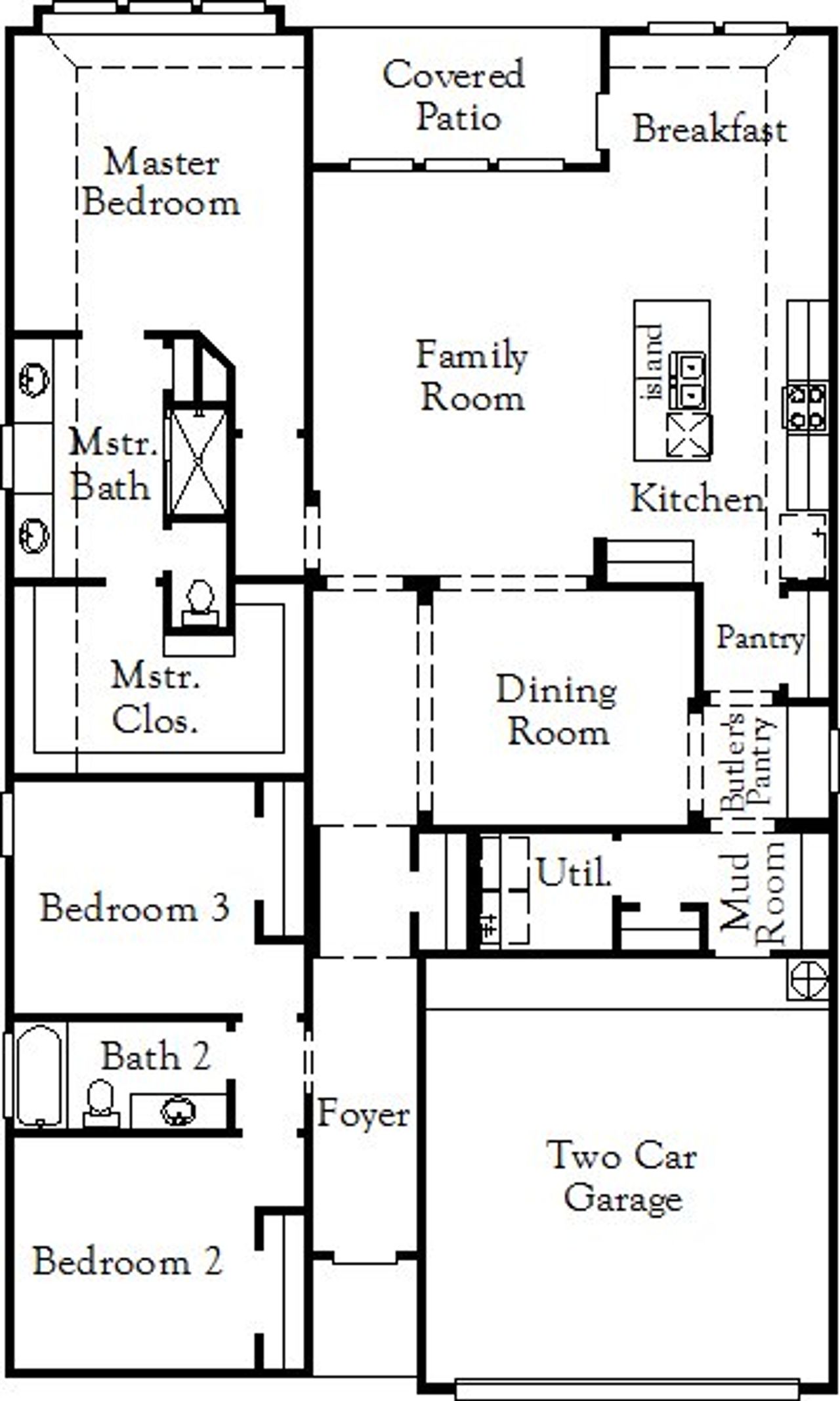 2D floor plan layout of this home in The Parklands, Schertz, TX (Image 2).